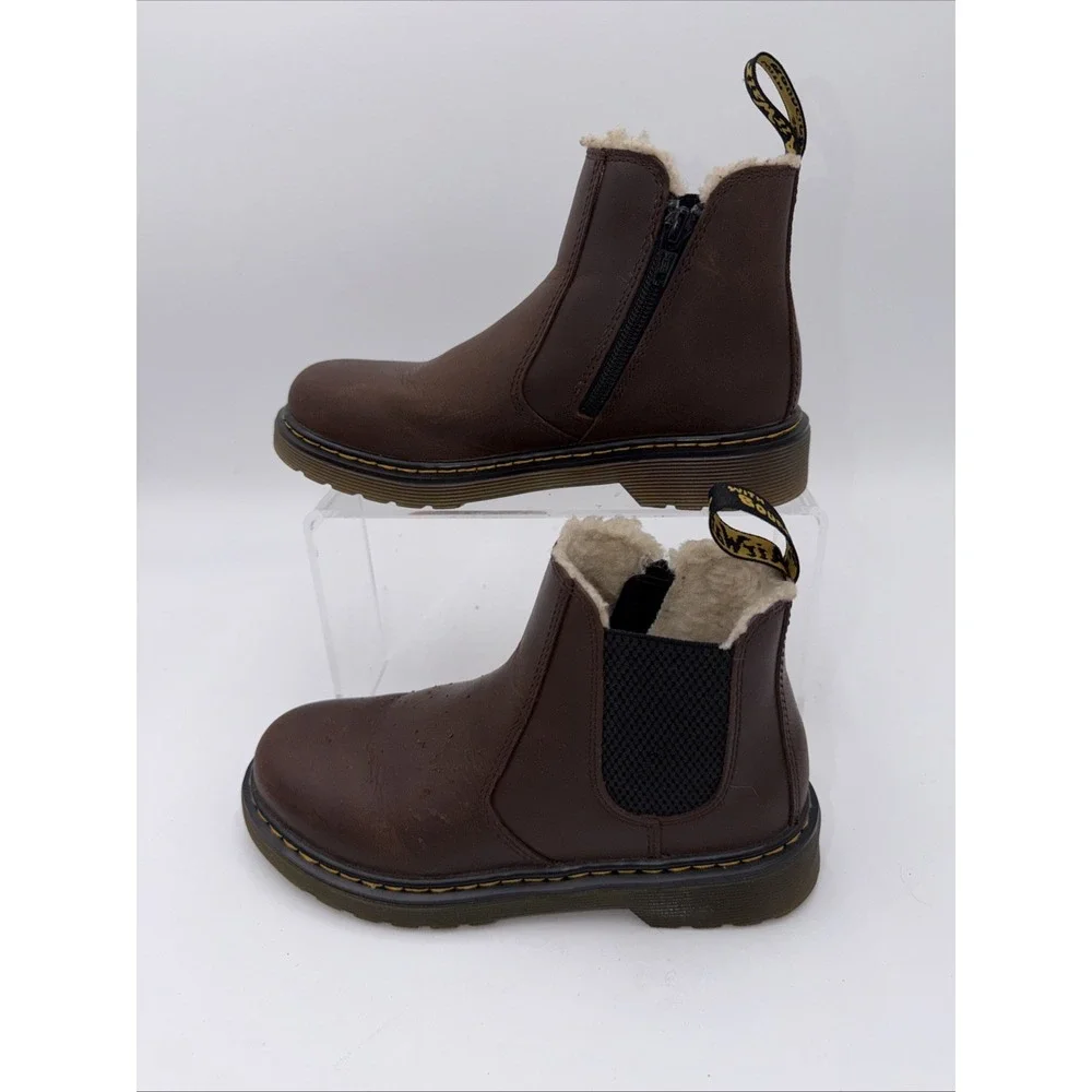 Dr Martens Slip 2976 Alyson Dark Brown Snowplow Classic Doc READ‎ Youth Size 3